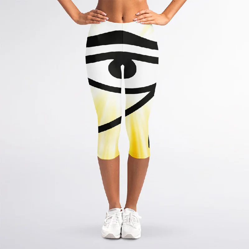 Massive Deals Eye Of Horus Symbol Print Women's Capri Leggings