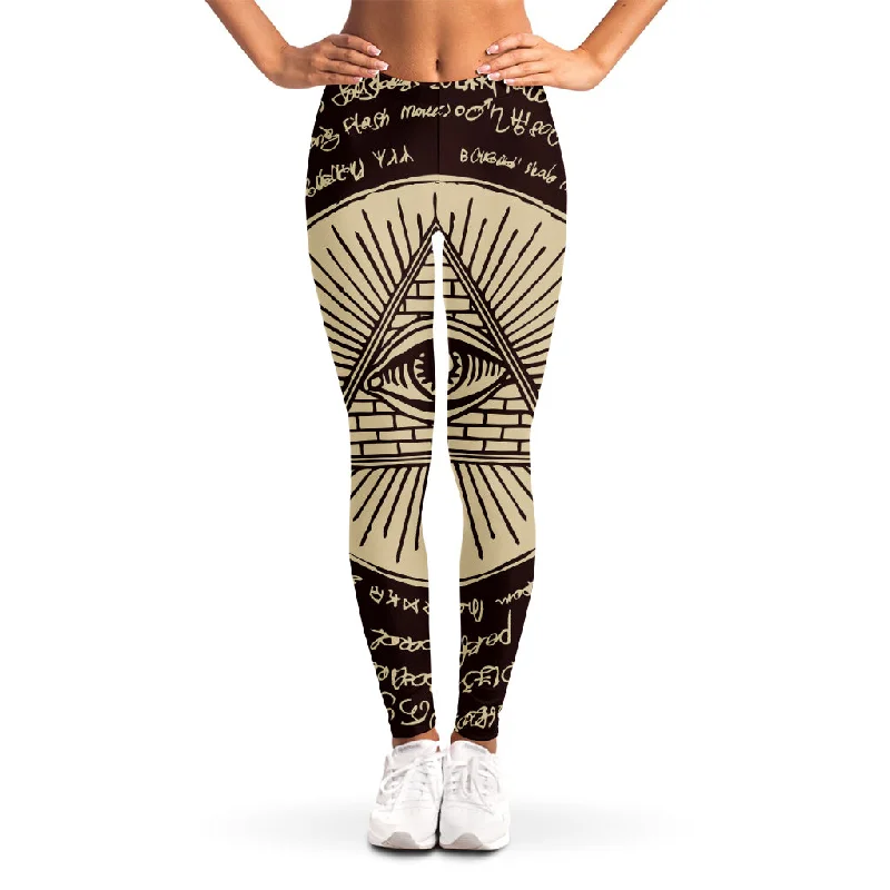 YEAR-End Sale Eye of Providence Symbol Print Women's Leggings
