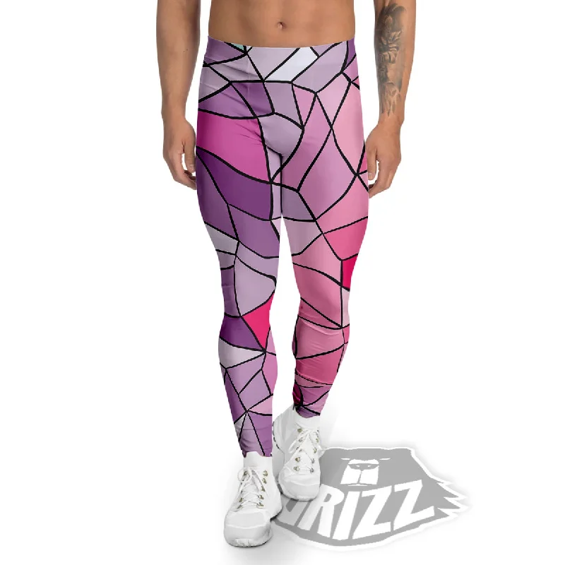 Don't Miss Glass Mosaic Colorful Stained Print Men's Leggings