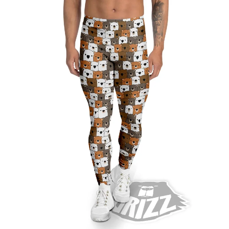 Great Deals Grizzly Bear Cute Baby Print Pattern Men's Leggings