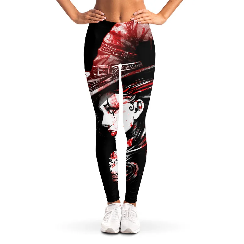 Super Sale Halloween Vampire Girl Print Women's Leggings