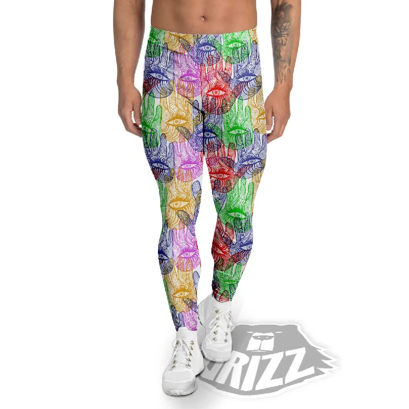 Savings Alert Hamsa Hand Colorful Print Men's Leggings