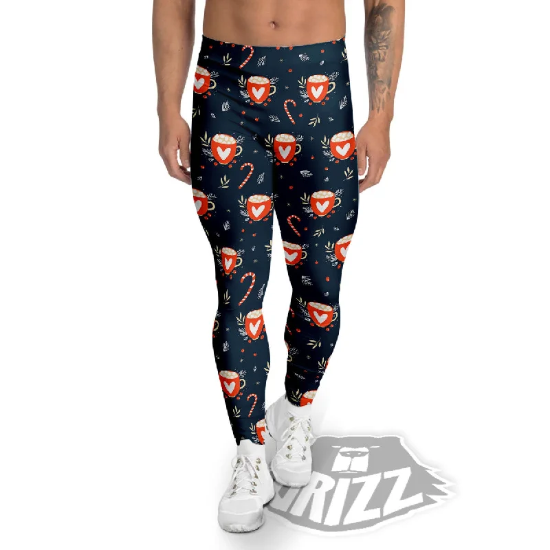Midnight Sale Holiday Christmas Cup Print Pattern Men's Leggings