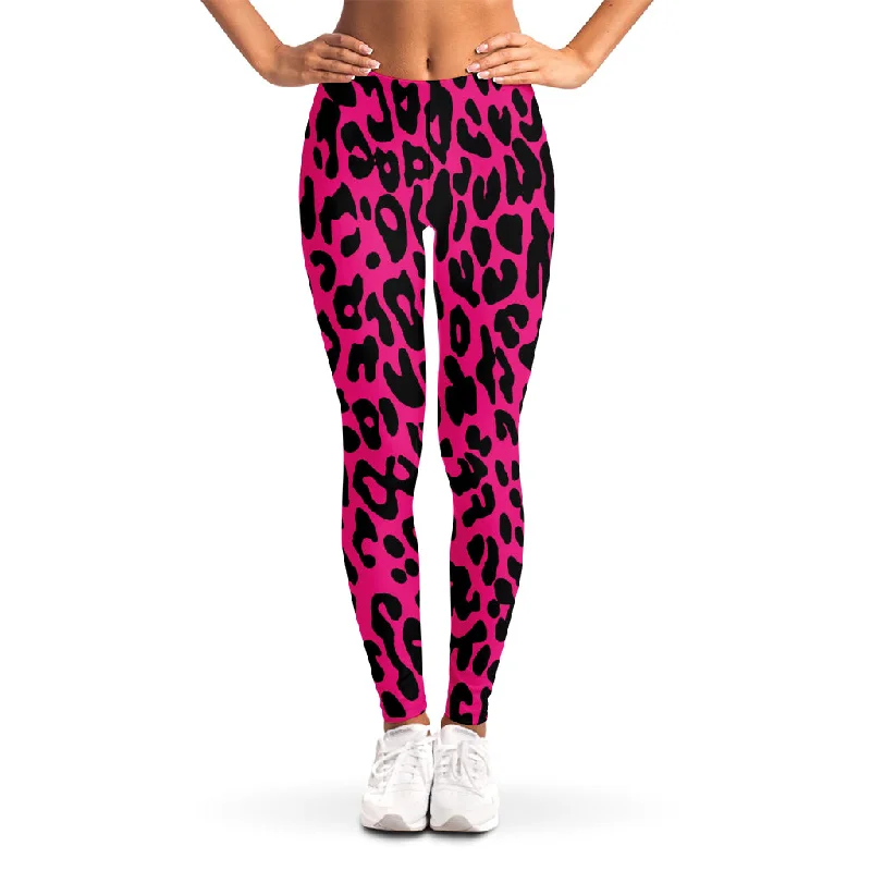 Crazy Deals Hot Pink Leopard Print Women's Leggings