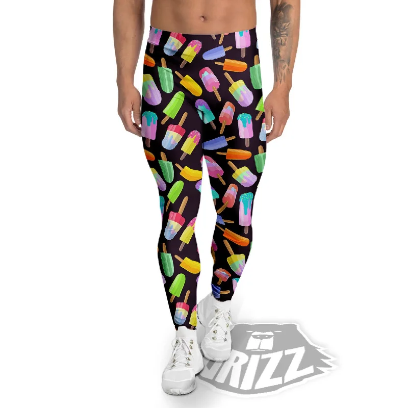 Huge Discounts Ice Cream Colorful Print Pattern Men's Leggings