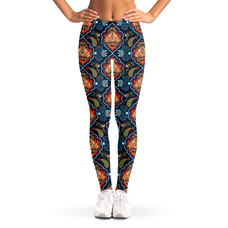 Limited Availability Indian Floral Paisley Pattern Print Women's Leggings