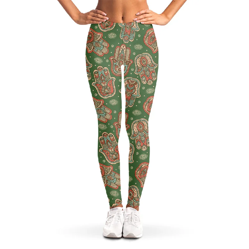 Final Clearance Indian Hamsa Pattern Print Women's Leggings