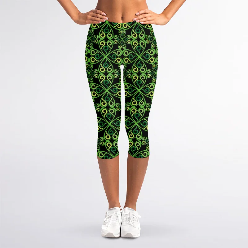 Best Deals Irish Celtic Symbol Pattern Print Women's Capri Leggings