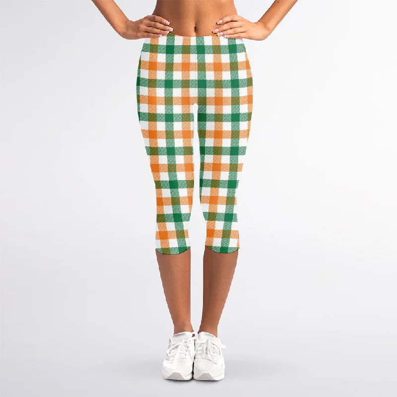 Special Price Irish Plaid St. Patrick's Day Print Women's Capri Leggings
