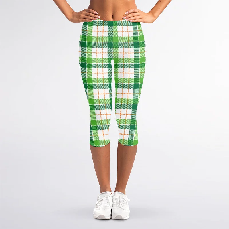 Markdowns Irish St. Patrick's Day Tartan Print Women's Capri Leggings