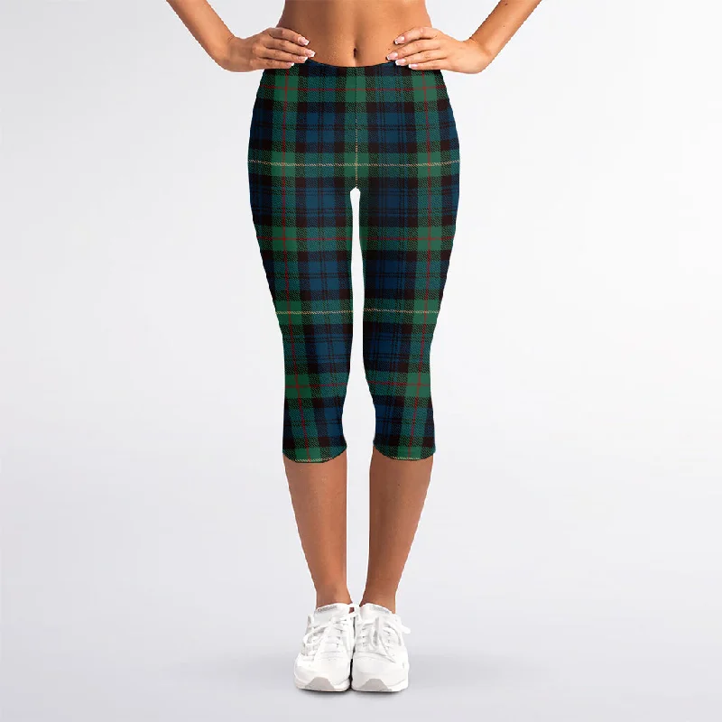Hurry In Irish Tartan Pattern Print Women's Capri Leggings