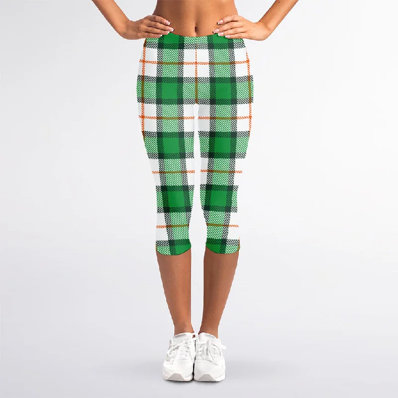 Low Prices Irish Tartan St. Patrick's Day Print Women's Capri Leggings