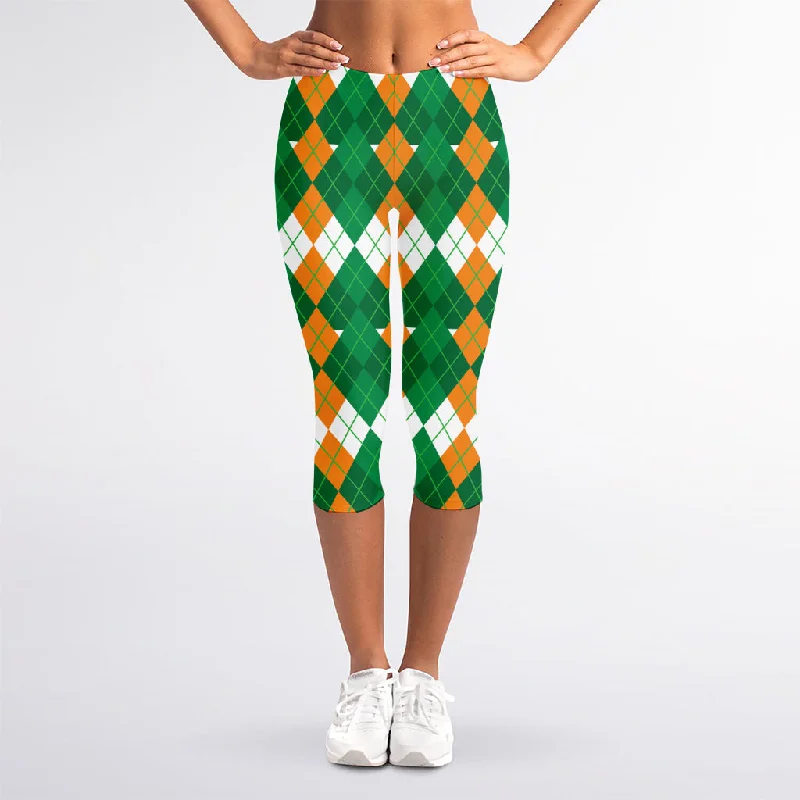 Fantastic Offers Irish Themed Argyle Pattern Print Women's Capri Leggings
