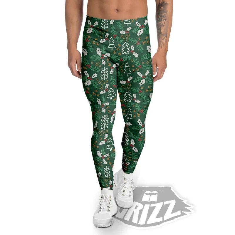 Buy Now Ivy Leaf Christmas Print Pattern Men's Leggings