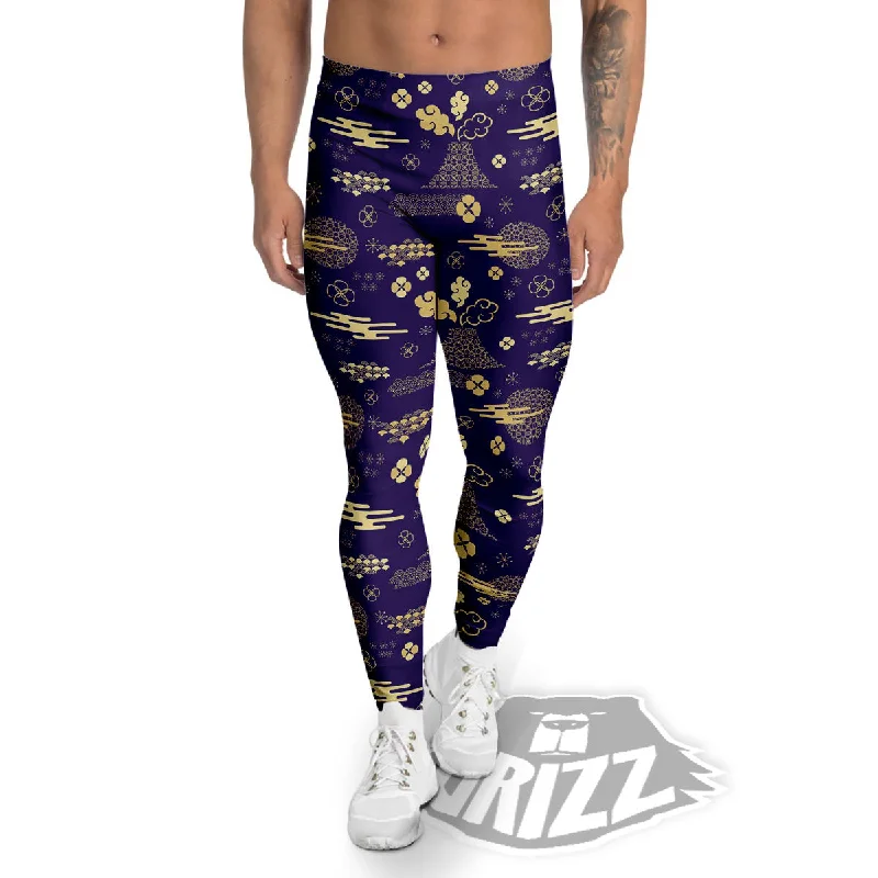 Today's Special Japanese Classic Print Pattern Men's Leggings
