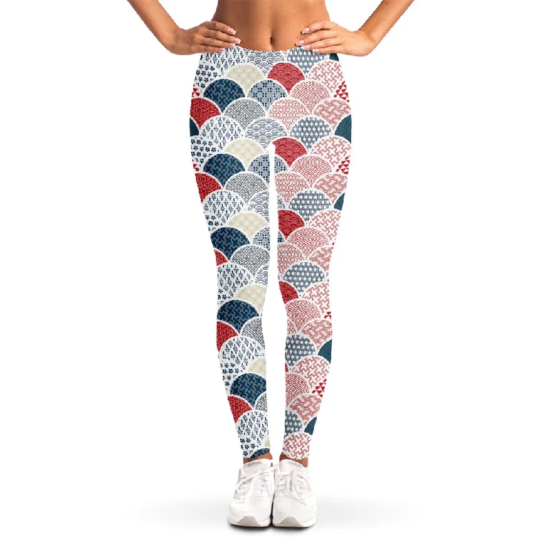 Weekend Deal Japanese Geometric Pattern Print Women's Leggings