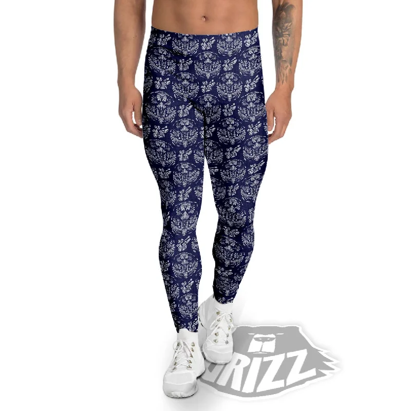 Fantastic Deals Jeans Bohemian Denim Print Pattern Men's Leggings