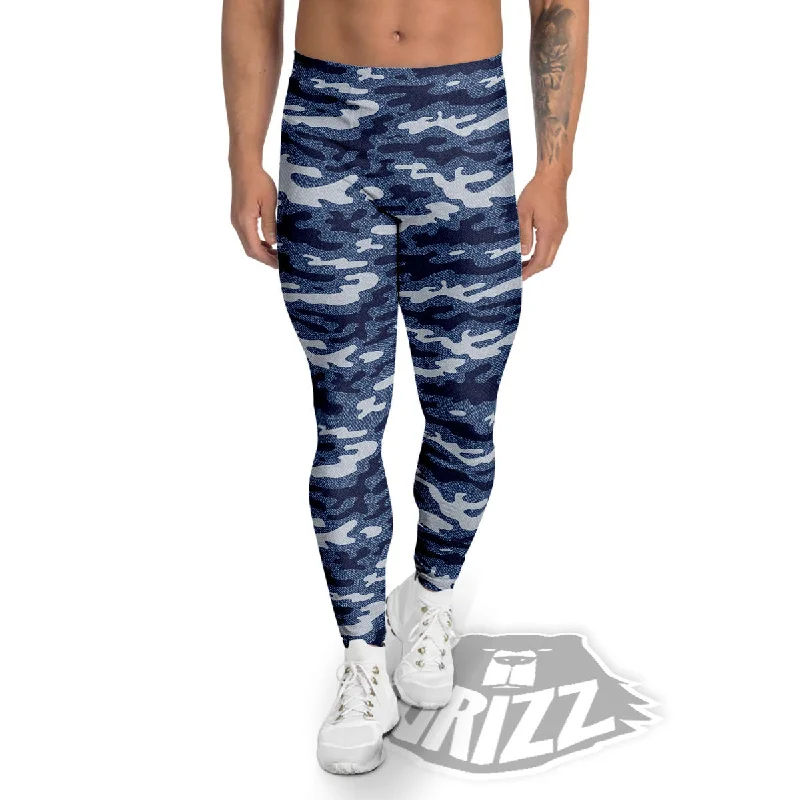 Crazy Savings Jeans Camouflage Denim Print Pattern Men's Leggings