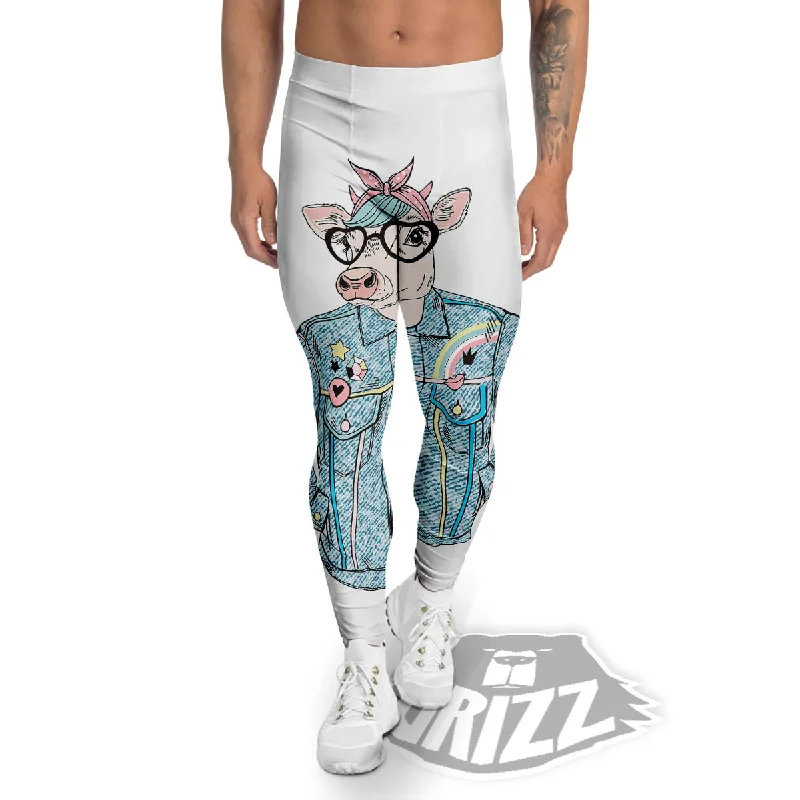 Best Deals Jeans Cow Denim Print Men's Leggings