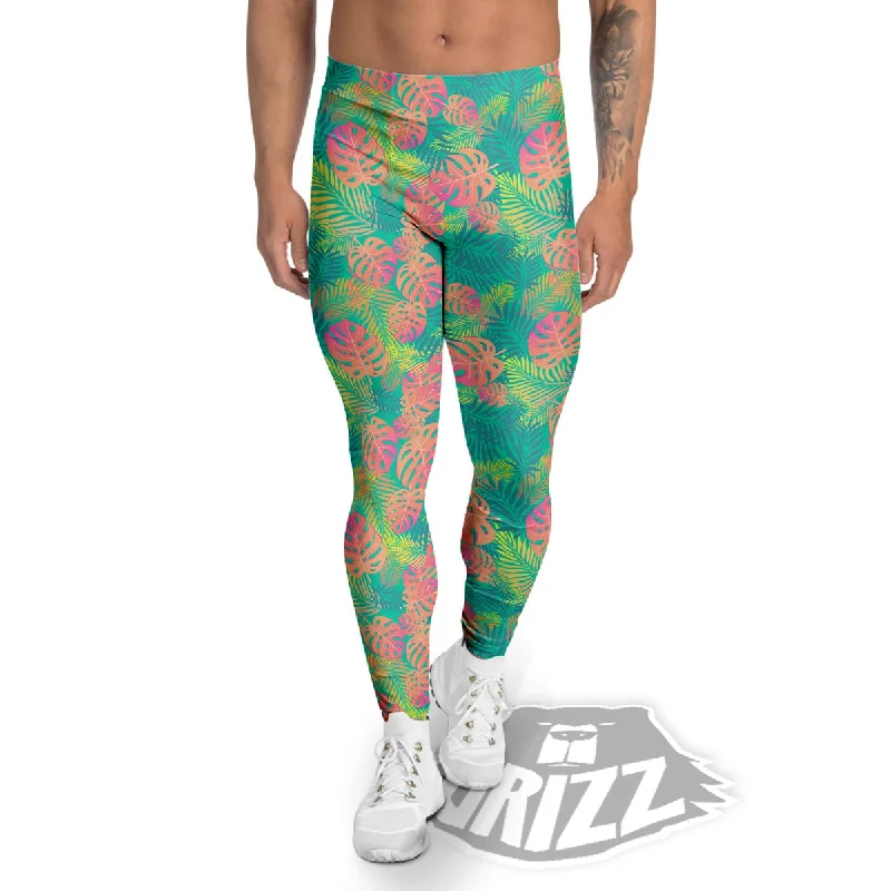 Unmissable Offer Jungle Hawaiian Colorful Tropical Print Men's Leggings