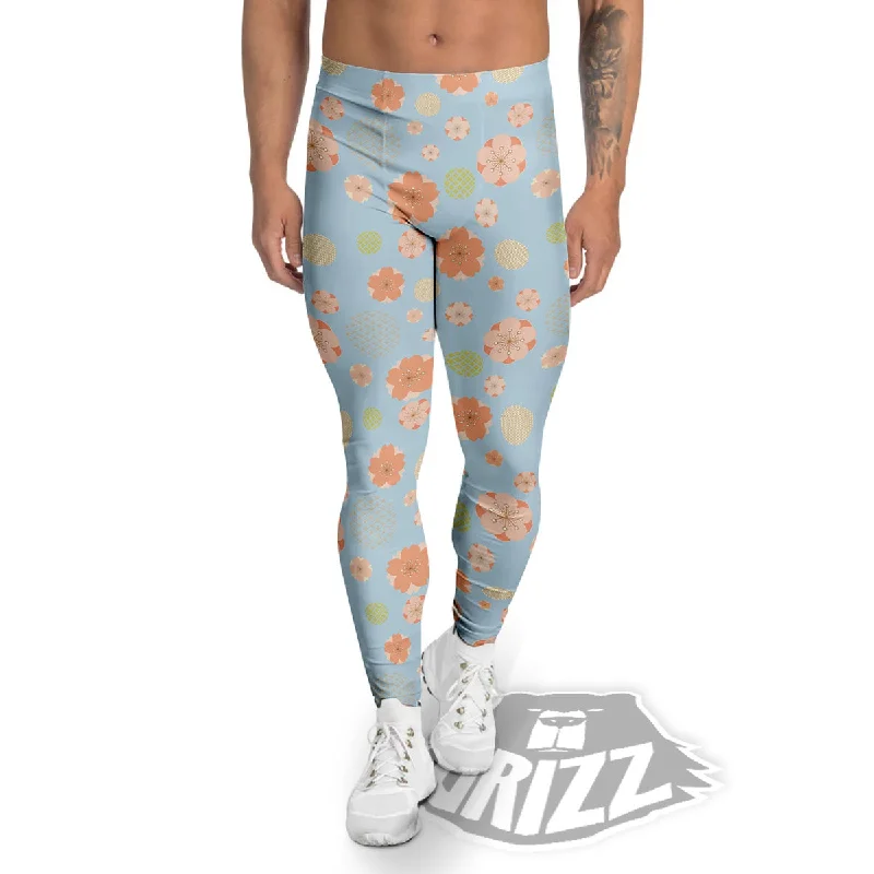 Epic Deals Kimono Cherry Blossom Print Pattern Men's Leggings