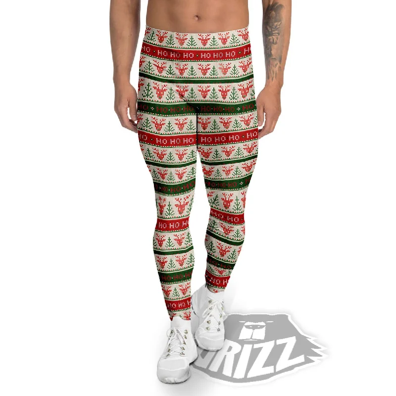 Best Bargains Knitted Christmas Print Pattern Men's Leggings
