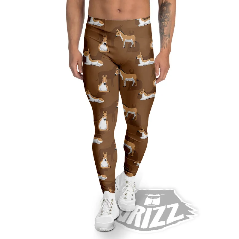 Overstock Sale Kulan Donkey Cartoon Print Pattern Men's Leggings