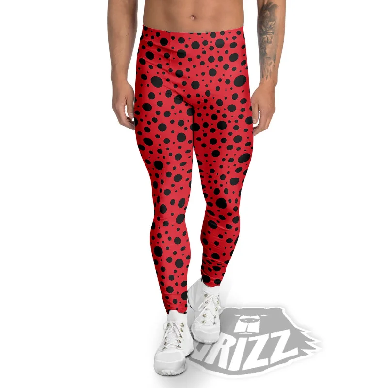 Price Smash Ladybird Black Spots Print Pattern Men's Leggings