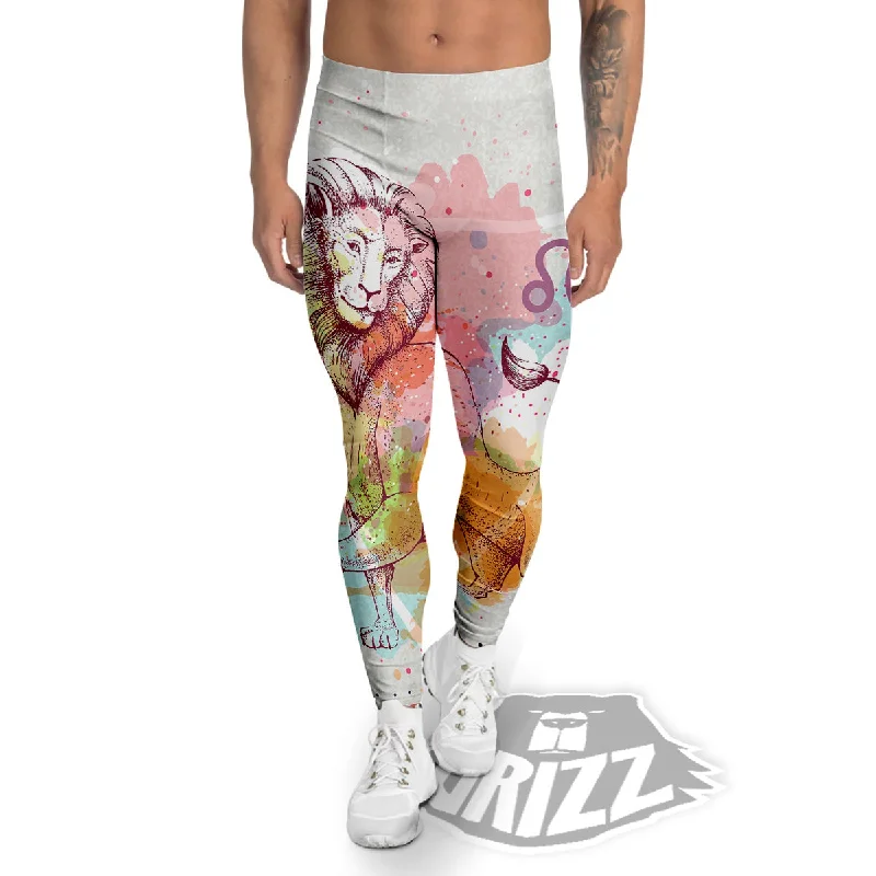 Special Buy Leo Sign Colorful Print Men's Leggings