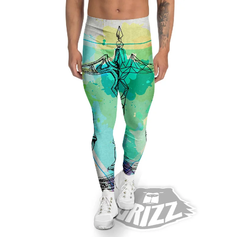 Weekend Flash Sale Libra Sign Colorful Print Men's Leggings