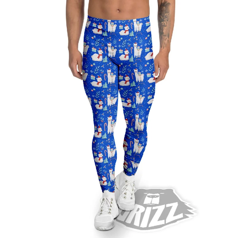 Clearance Sale Llama Christmas Print Pattern Men's Leggings