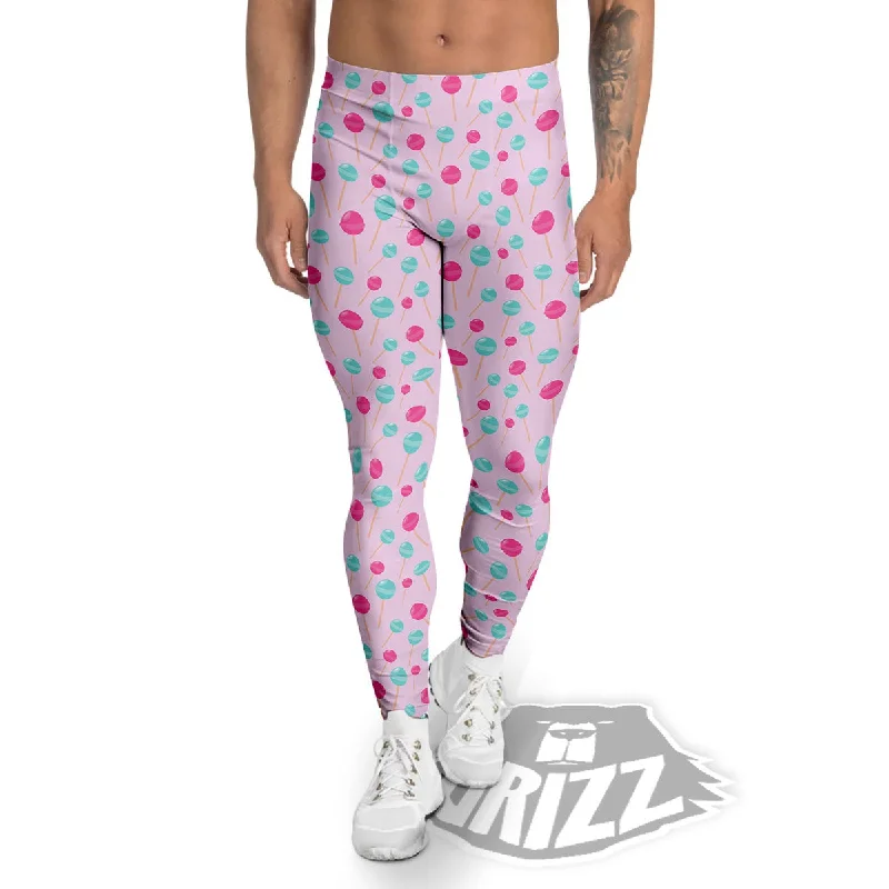 Year-End Sale Lollipop Cartoon Print Pattern Men's Leggings