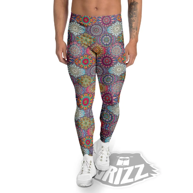 Limited Availability Mandala Bohemian Indian Print Pattern Men's Leggings