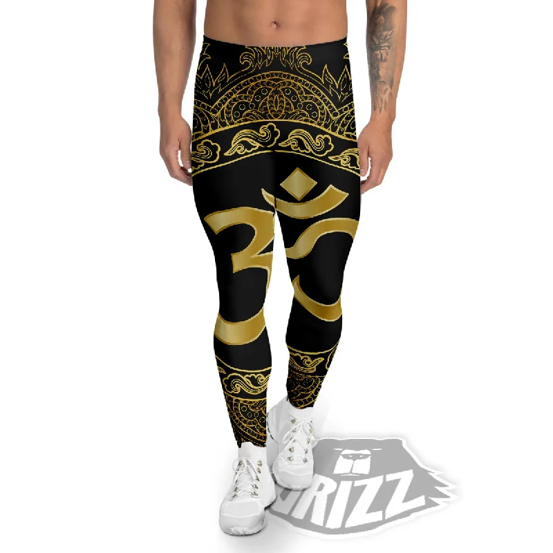 Hurry In Mandala Boho Om Print Men's Leggings