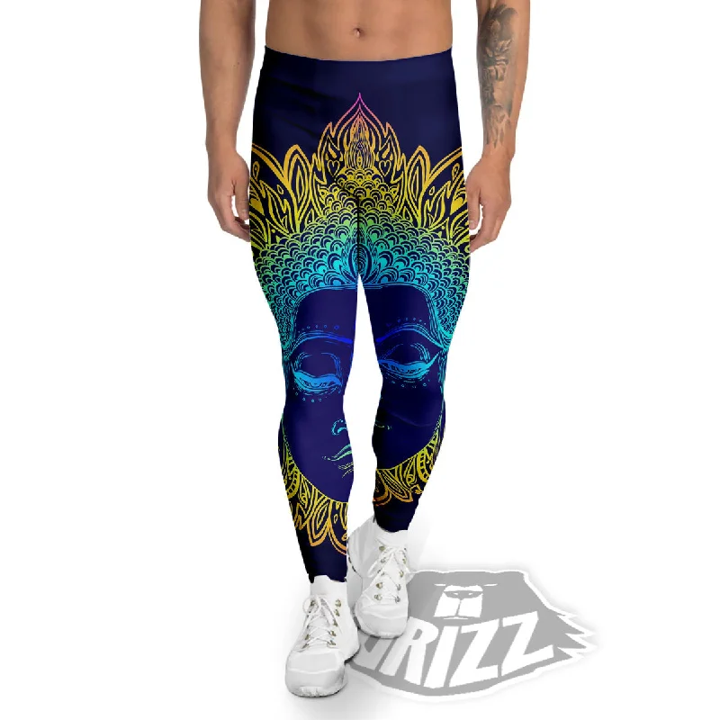 Great Deals Mandala Buddha Colorful Print Men's Leggings