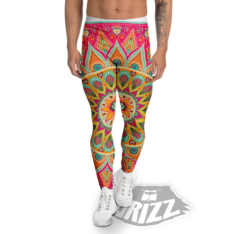 Early Access Mandala Circle Colorful Print Men's Leggings