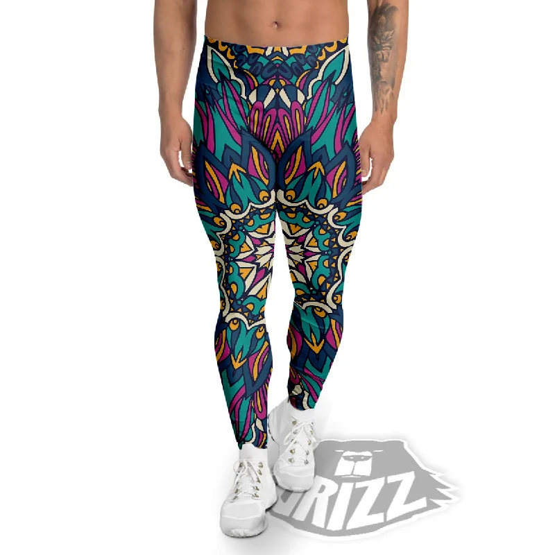 Discount Deals Mandala Coloful Print Men's Leggings