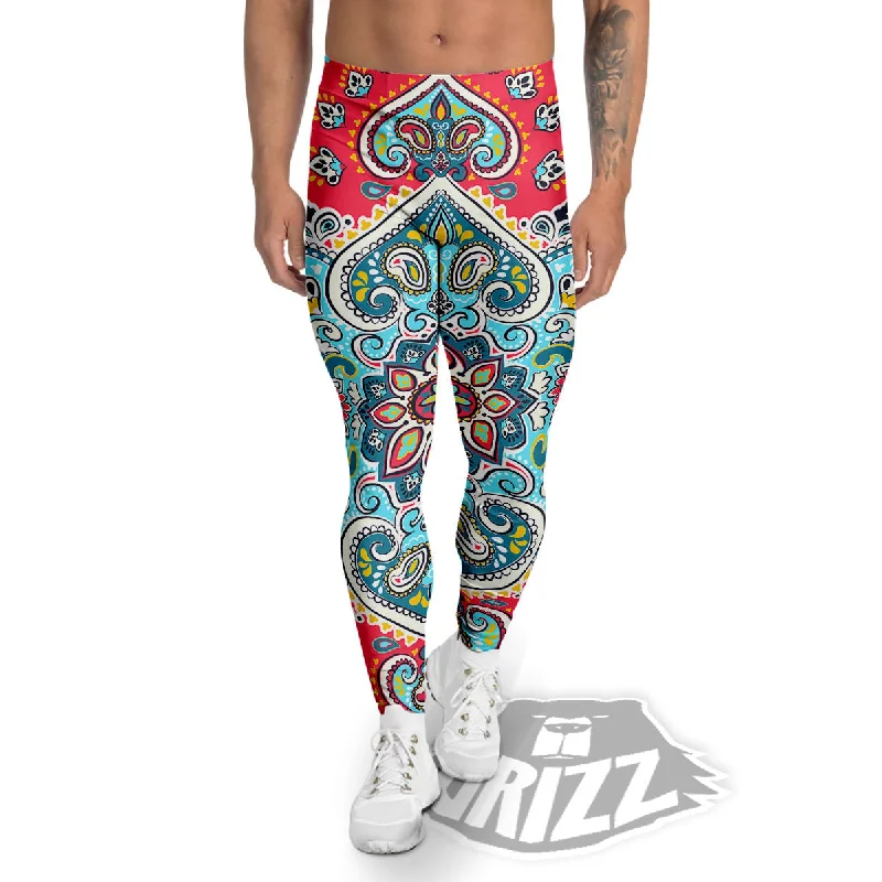 Buy Now Mandala Floral Colorful Print Men's Leggings