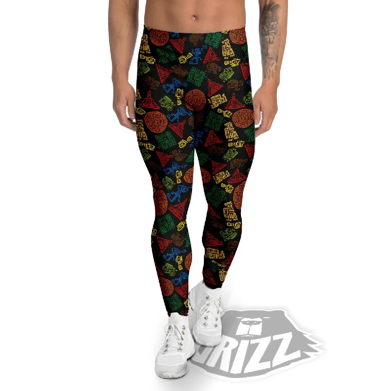Blowout Deals Maya Colorful Print Pattern Men's Leggings