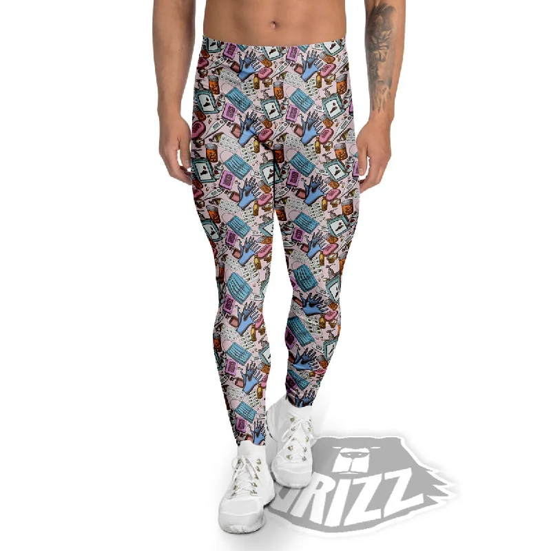 Weekend Deal Medical Colorful Print Pattern Men's Leggings