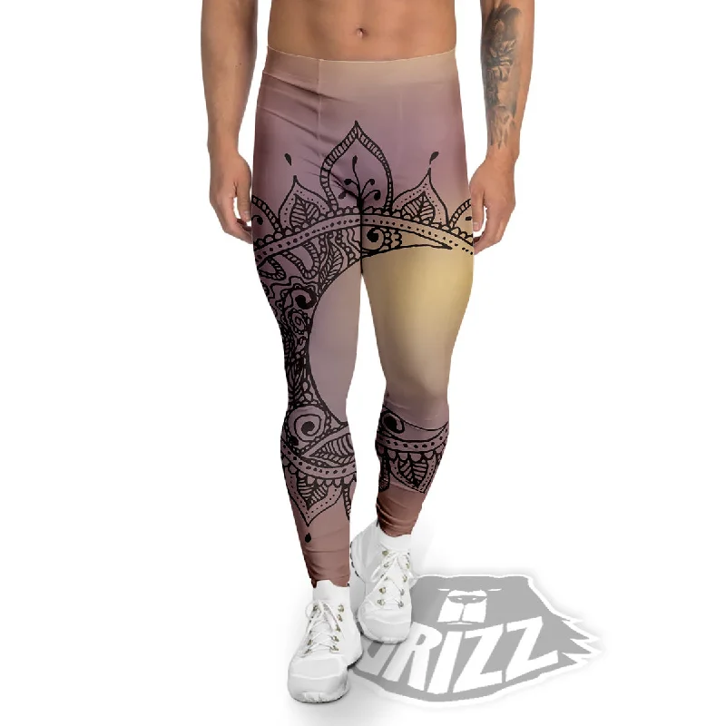 Savings Galore Moon And Bohemian Sun Print Men's Leggings