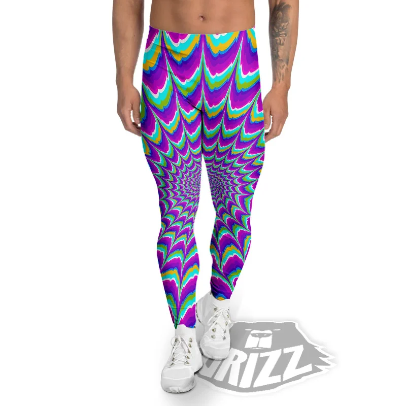 Massive Deals Moving Optical Illusion Purple Dizzy Men's Leggings