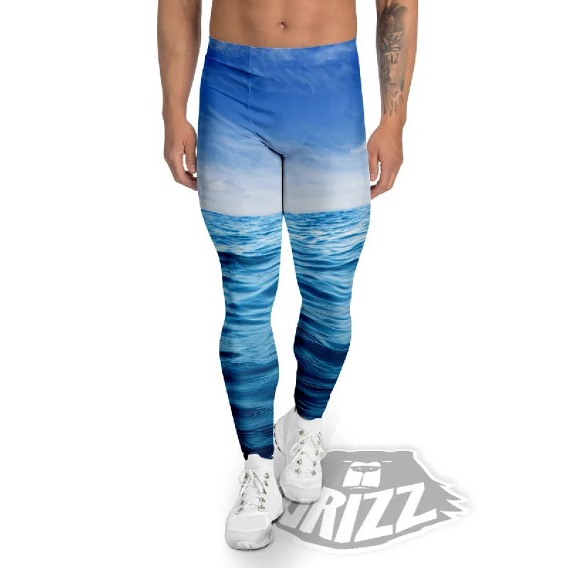 Deal Dash Ocean Blue Print Men's Leggings