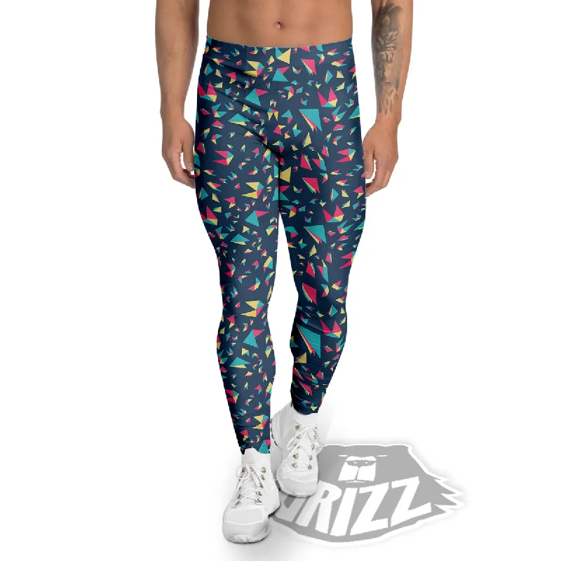 Price Fest Origami Crane Colorful Print Pattern Men's Leggings