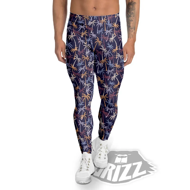 Get It Before It’s Gone Palm Tree Colorful Print Pattern Men's Leggings