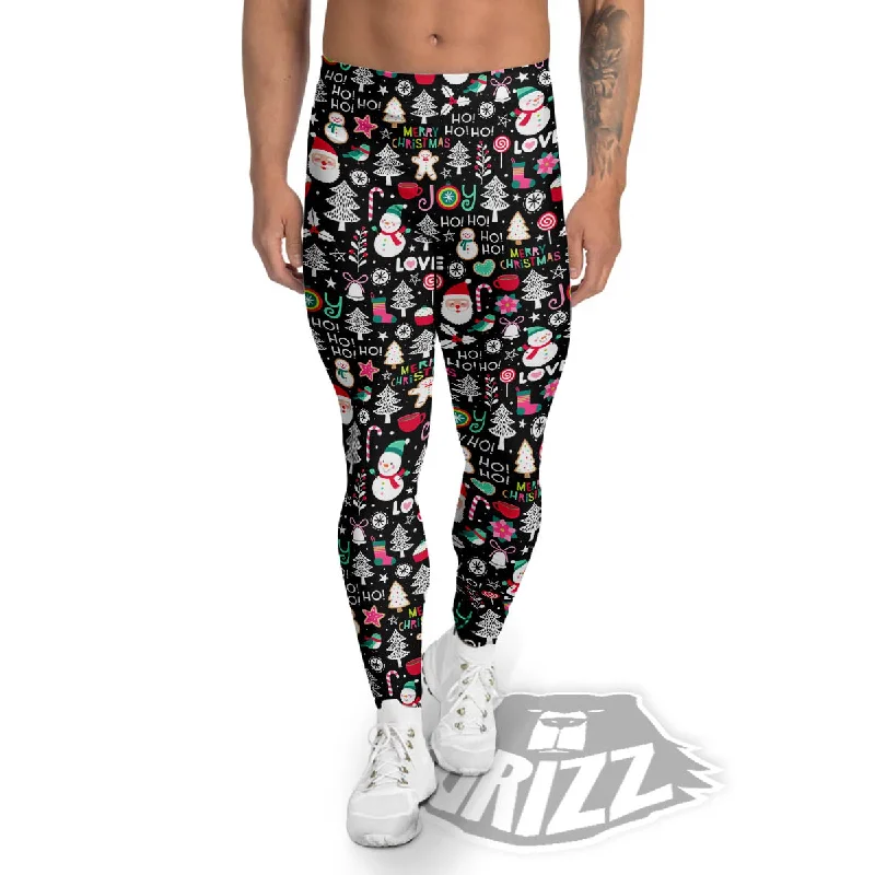Price Slash Party Elements Christmas Print Pattern Men's Leggings