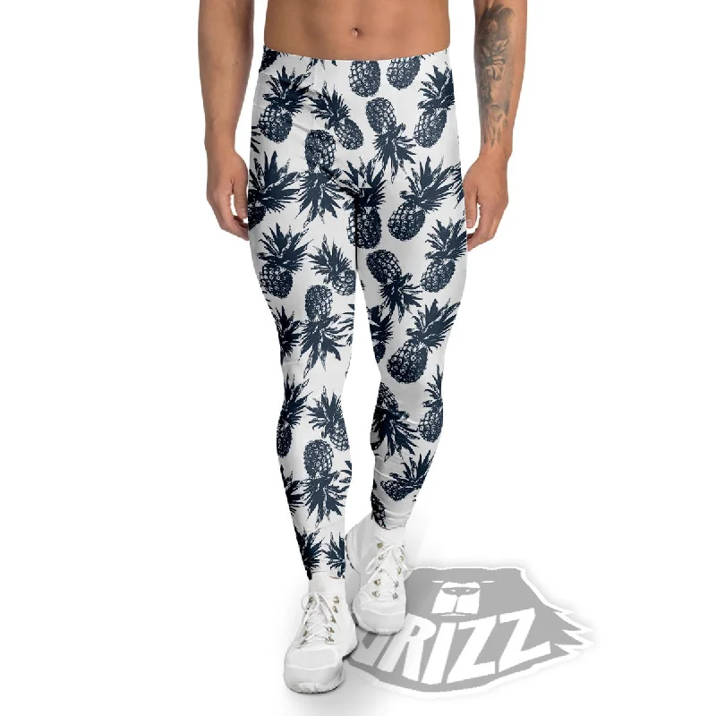 Sale Event Pineapple Black Tropical Print Pattern Men's Leggings