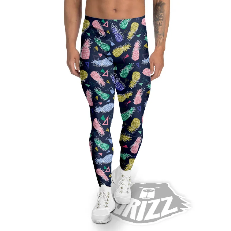 Instant Discount Pineapple Colorful Print Pattern Men's Leggings