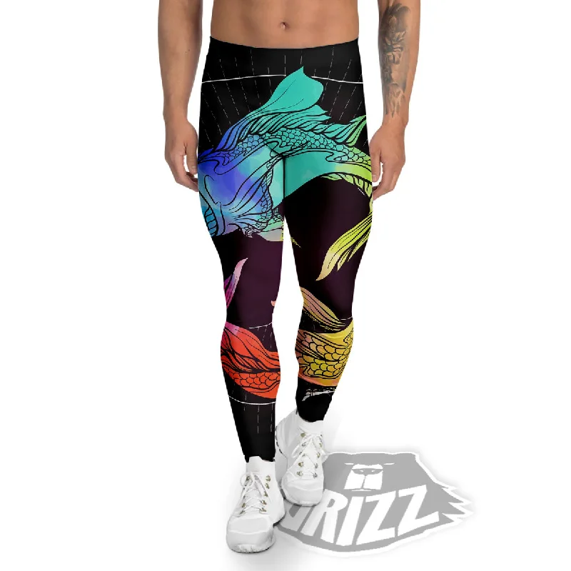 Exclusive Savings Pisces Sign Colorful Print Men's Leggings