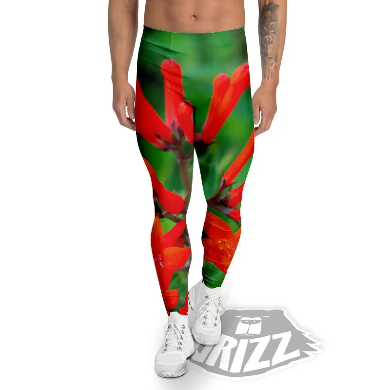 Buy Now Plant Bouvardia Print Men's Leggings